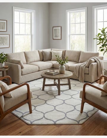 7' 10 x 7' 10 Trellis Frieze Octagon Rug