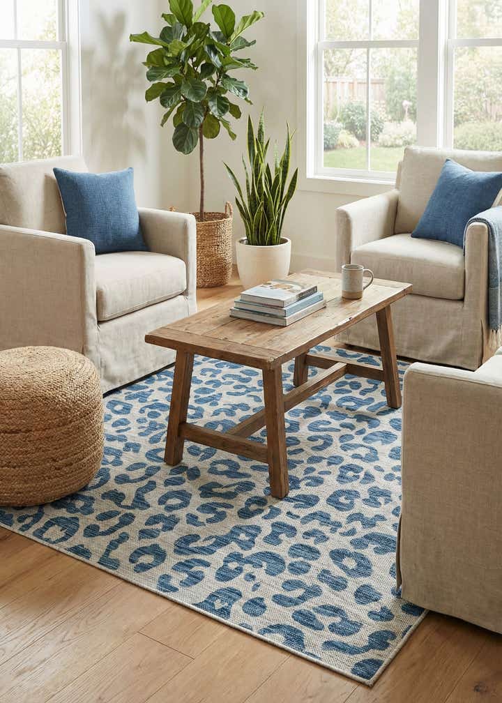 6' x 6' Easy-Clean Safari Indoor / Outdoor Square Rug
