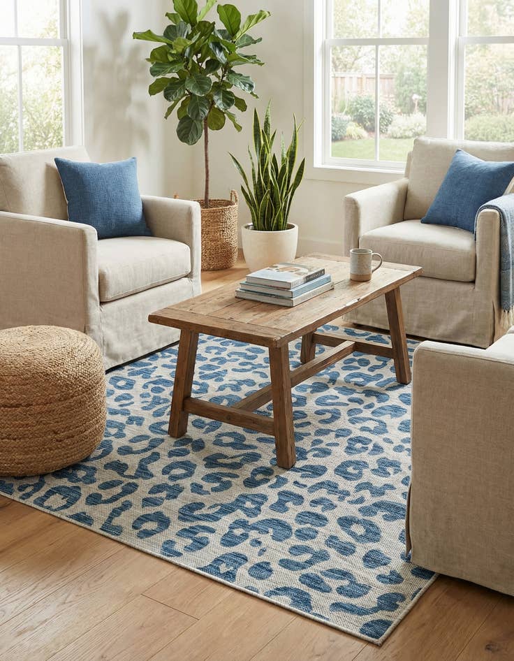 Detail image of 6' x 6' Easy-Clean Safari Indoor / Outdoor Square Rug