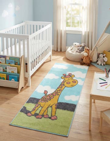 2' 2 x 5' 1 Giraffe Whimsy Kids Runner Rug