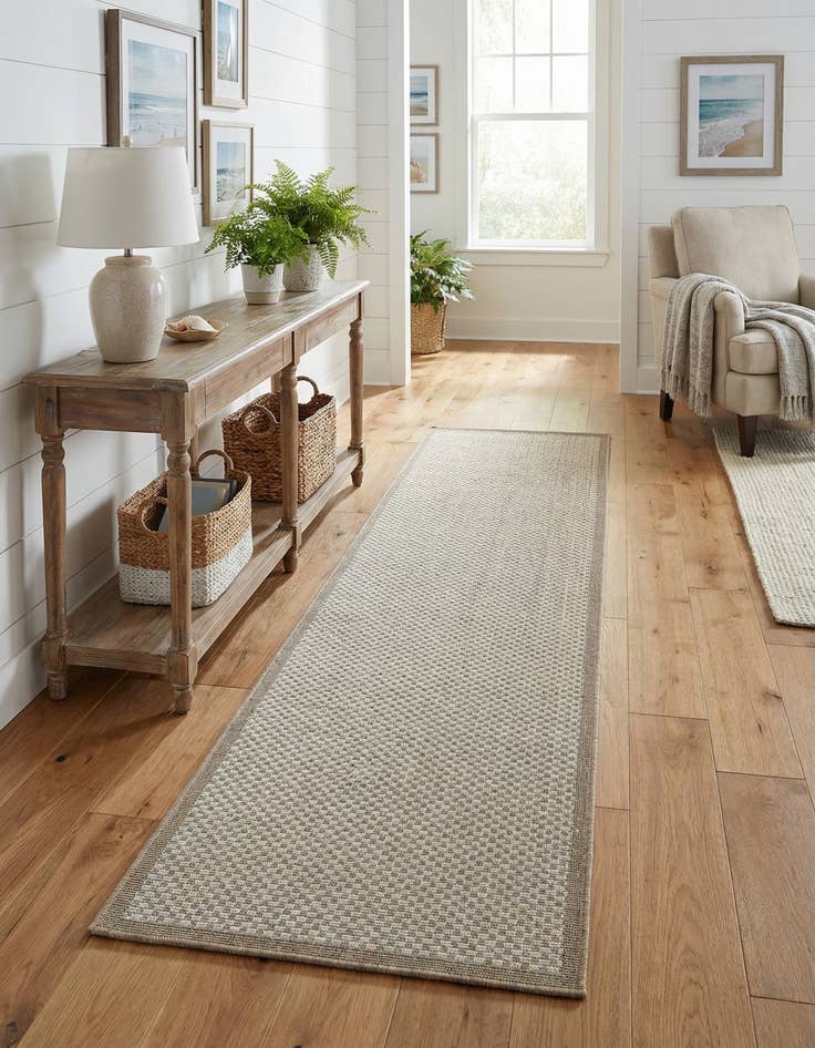 Detail image of 2' 7 x 10'  Washable Border Indoor / Outdoor Runner Rug