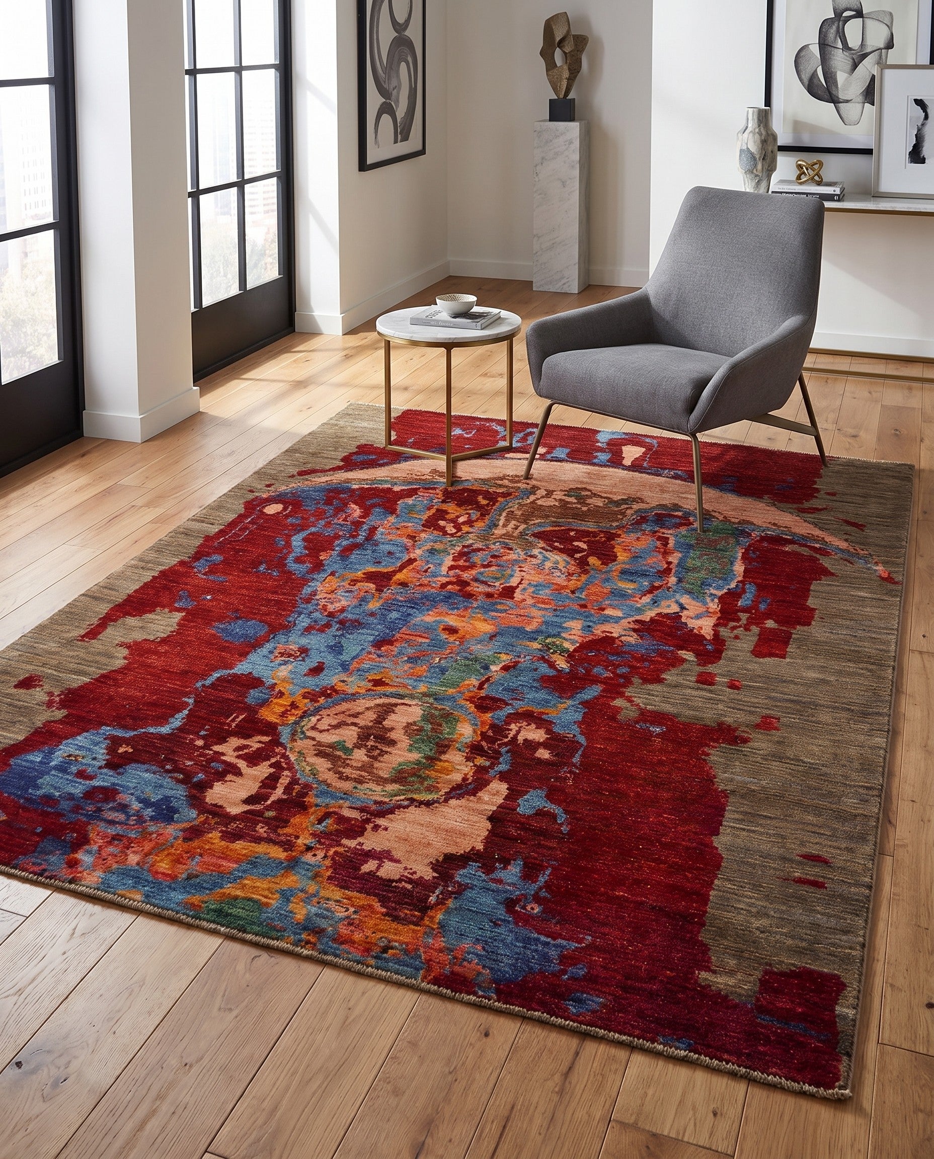 5' x 6' 5 Hand Knotted Modern Ziegler Rug