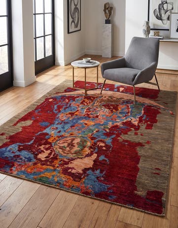 5' x 6' 5 Hand Knotted Modern Ziegler Rug