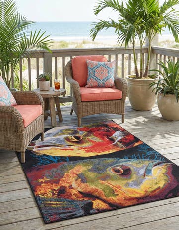 4' x 6' Easy-Clean Coastal Indoor / Outdoor Rug