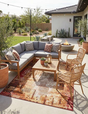 8' x 11' 4 Easy-Clean Modern Indoor / Outdoor Rug