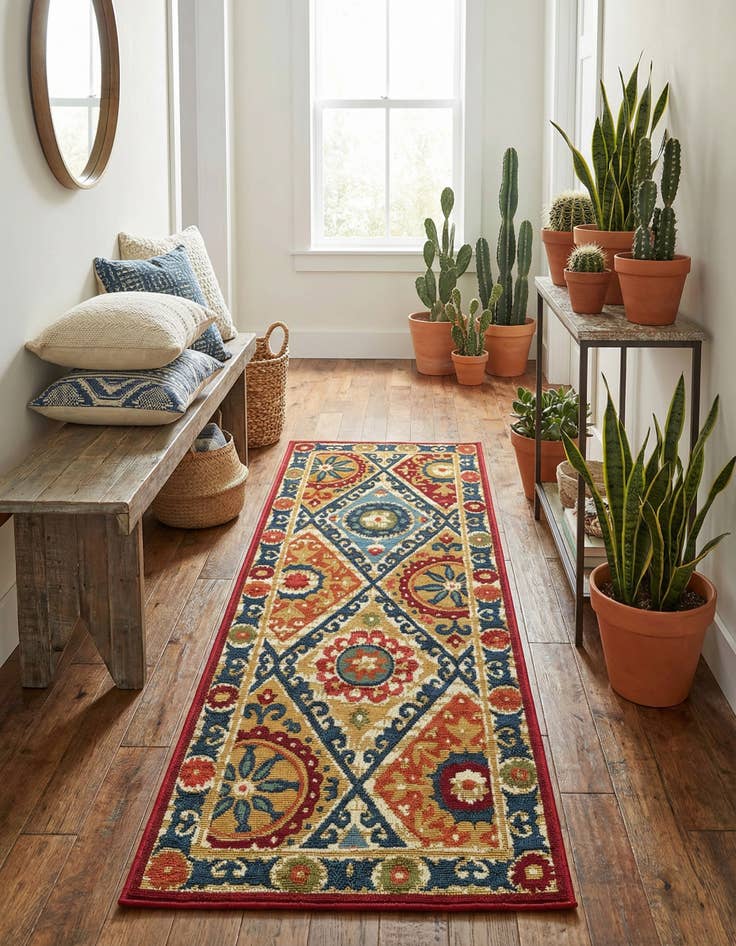 Detail image of 2' x 5' Easy-Clean Modern Indoor / Outdoor Runner Rug
