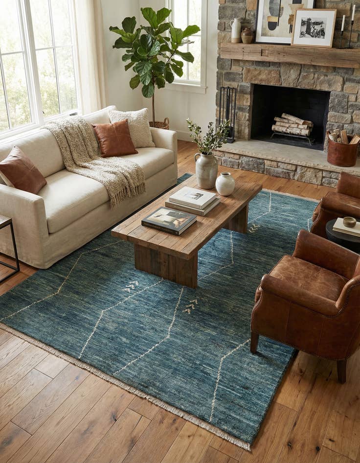 Detail image of  4' 10 x 6' 7  Hand Knotted Gabbeh Wool Rug