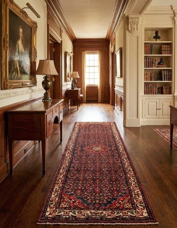 3' 8 x 10' 10 Hamedan Wool Runner Rug
