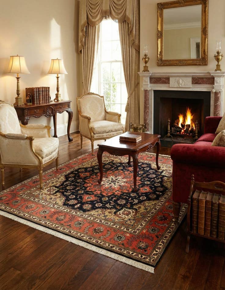 Detail image of 6' 8 x 6' 8 Tabriz Square Rug