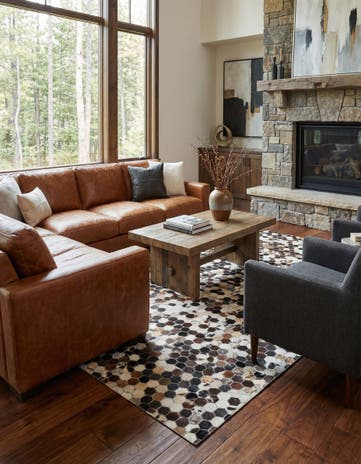 5' x 8' Cowhide Leather Rug
