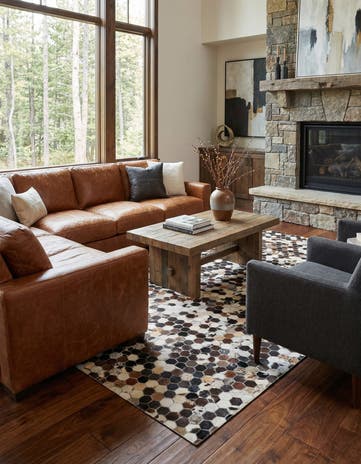 5' x 8' Cowhide Leather Rug