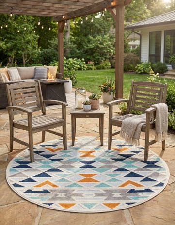 5' 3 x 5' 3 Easy-Clean Aruba Indoor / Outdoor Round Rug