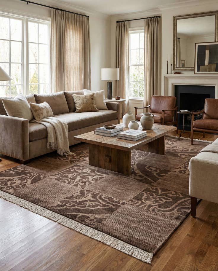 Detail image of 6' 8 x 10' Hand Knotted Darya Wool Rug