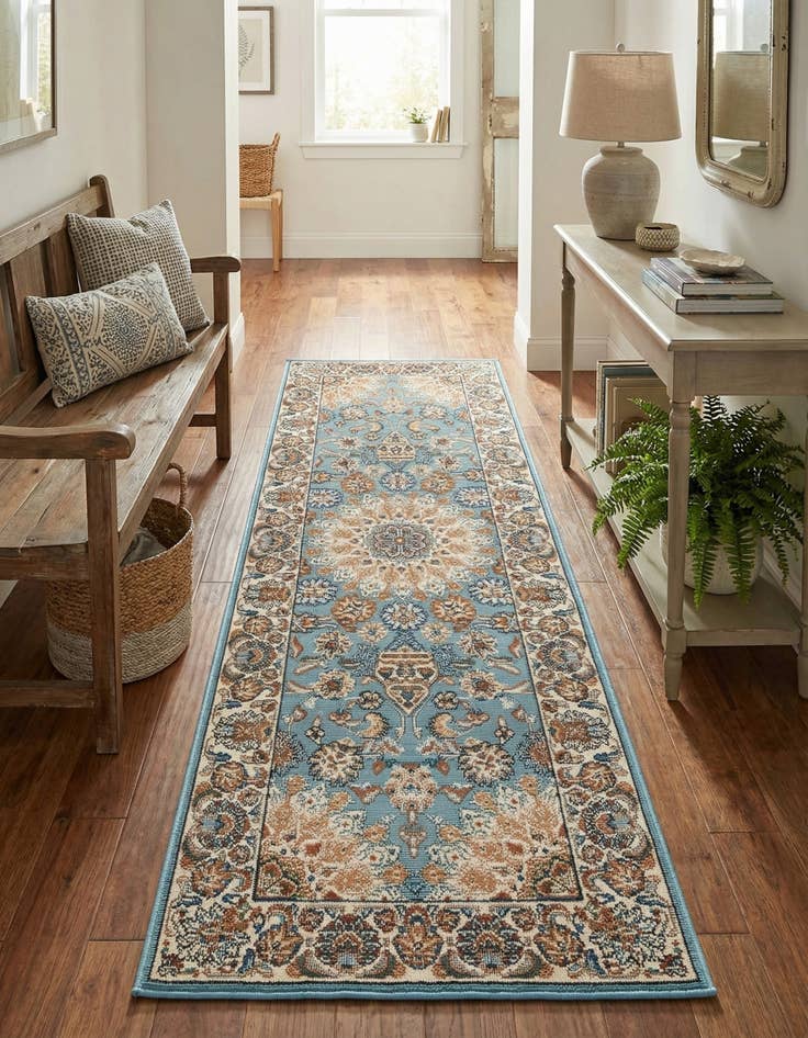 Detail image of  2' x 6' 1  Washable Traditional Indoor / Outdoor Runner Rug