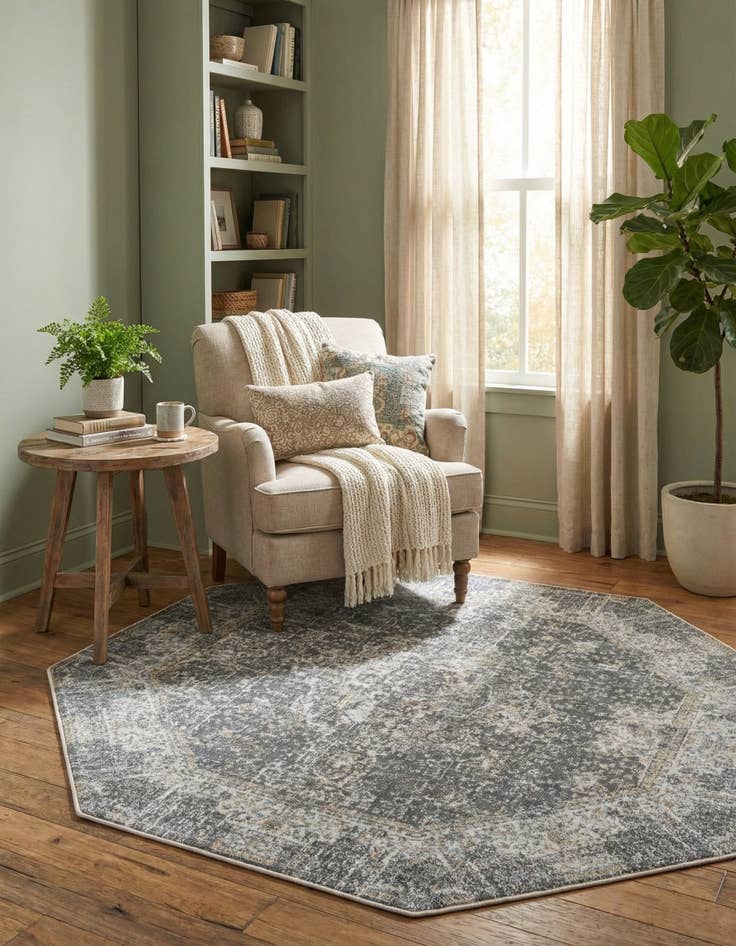 Detail image of 4' 3 x 4' 3 Havana Octagon Rug