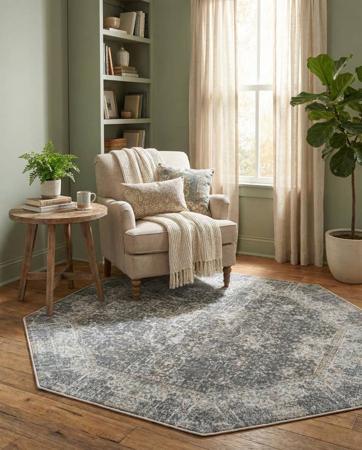 Detail image of 4' 3 x 4' 3 Santiago Octagon Rug