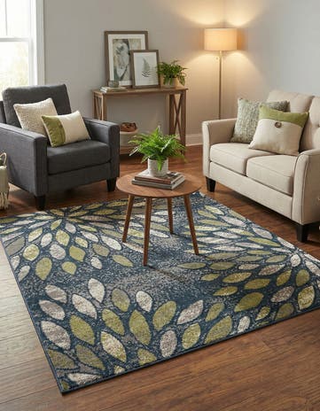 Navy Blue Charleston Square Rug