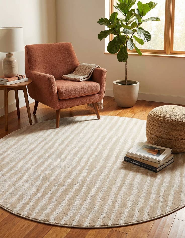 Detail image of 8' x 8'  Washable Sabrina Soto Ola Indoor / Outdoor Round Rug