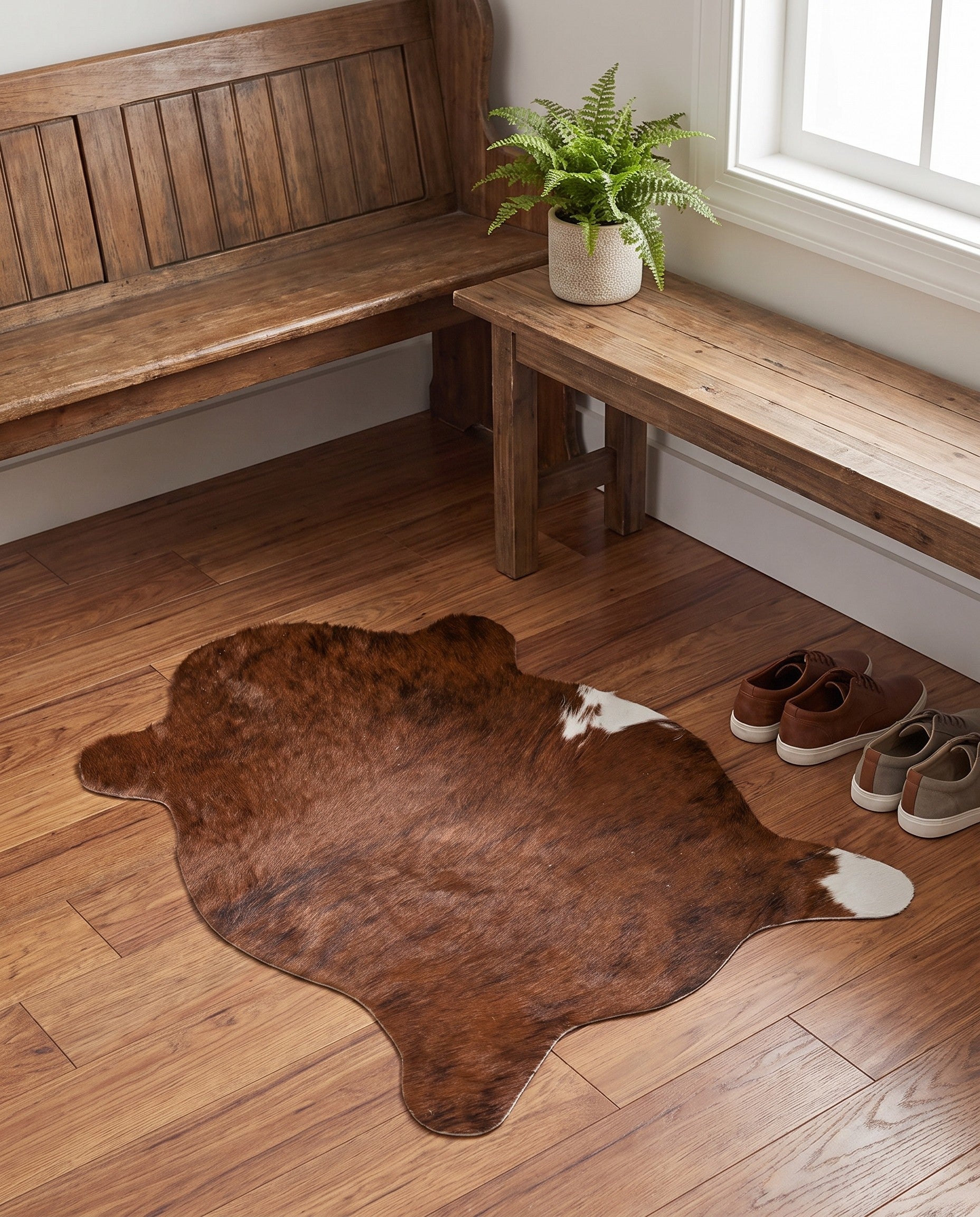 2' 1 x 2' 10 Cowhide Leather Rug