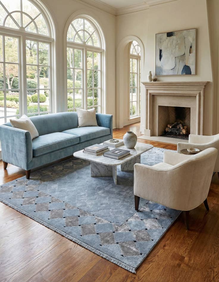 Detail image of  5' 7 x 7' 10  Hand Knotted Darya Wool Rug