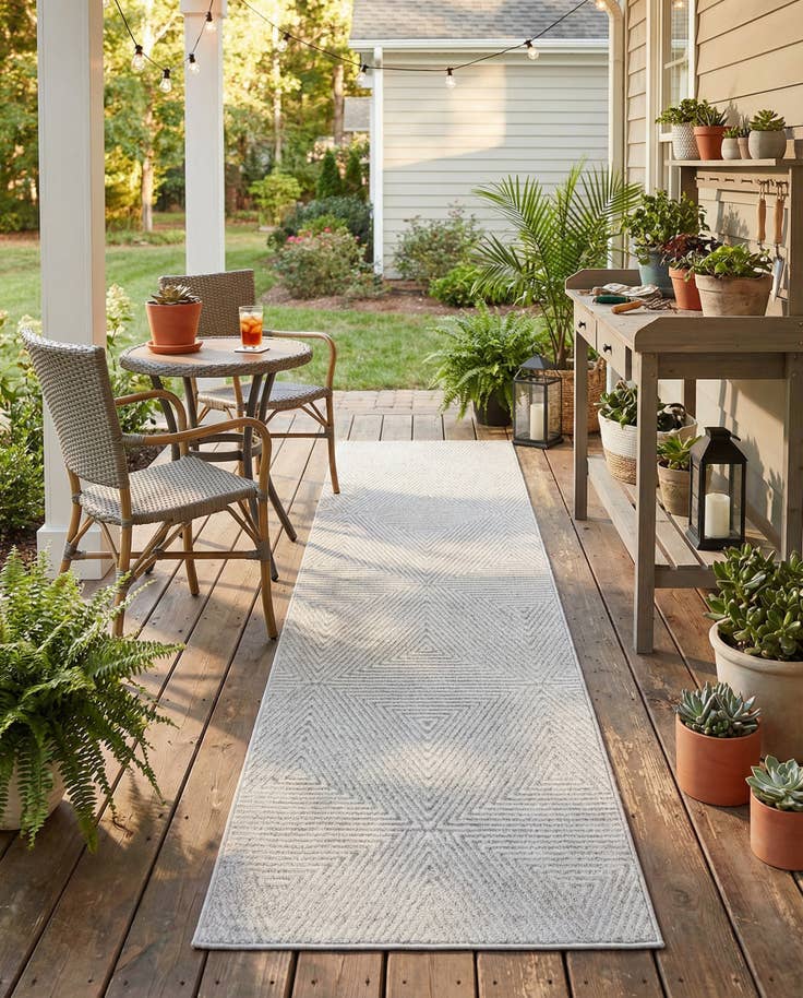 Detail image of 2' 7 x 10' Easy-Clean Sabrina Soto Indoor / Outdoor Runner Rug