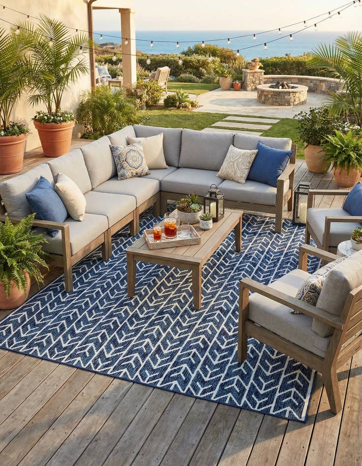 Detail image of 8' x 11'  Washable Sabrina Soto Aston Indoor / Outdoor Rug
