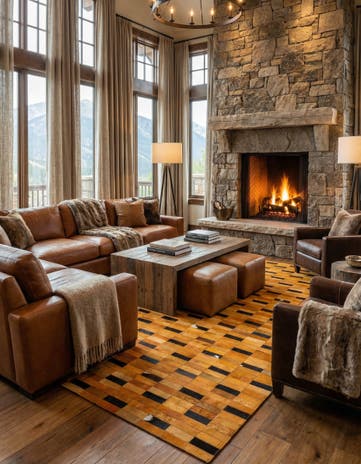7' 11 x 9' 9 Cowhide - Patchwork Rug
