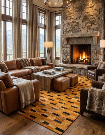 7' 11 x 9' 9 Cowhide - Patchwork Rug