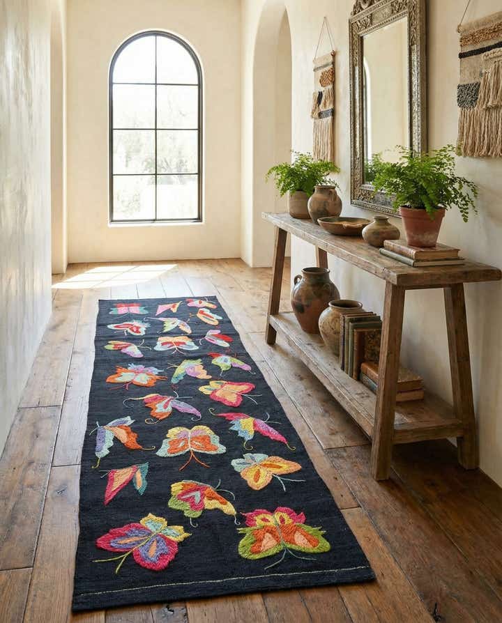 2' 5 x 8' 1 Hand Woven Kilim Suzani Wool Runner Rug