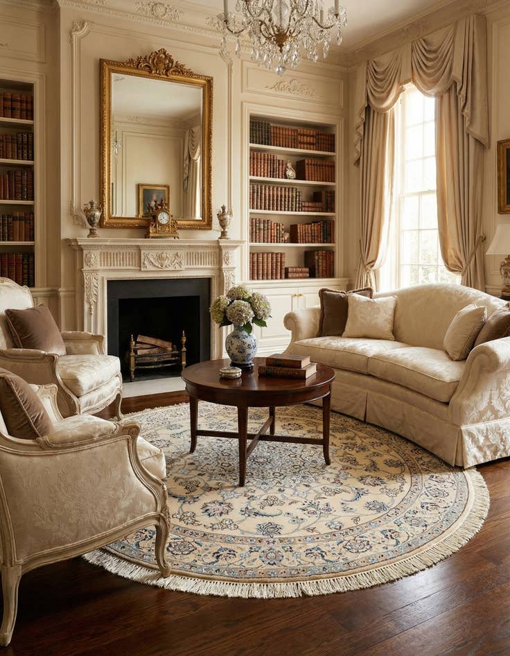 Detail image of 4' 11 x 4' 11 Nain Wool Round Rug