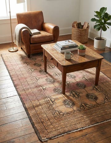 3' 7 x 6' 9 Hand Knotted Ultra Vintage Persian Wool Rug