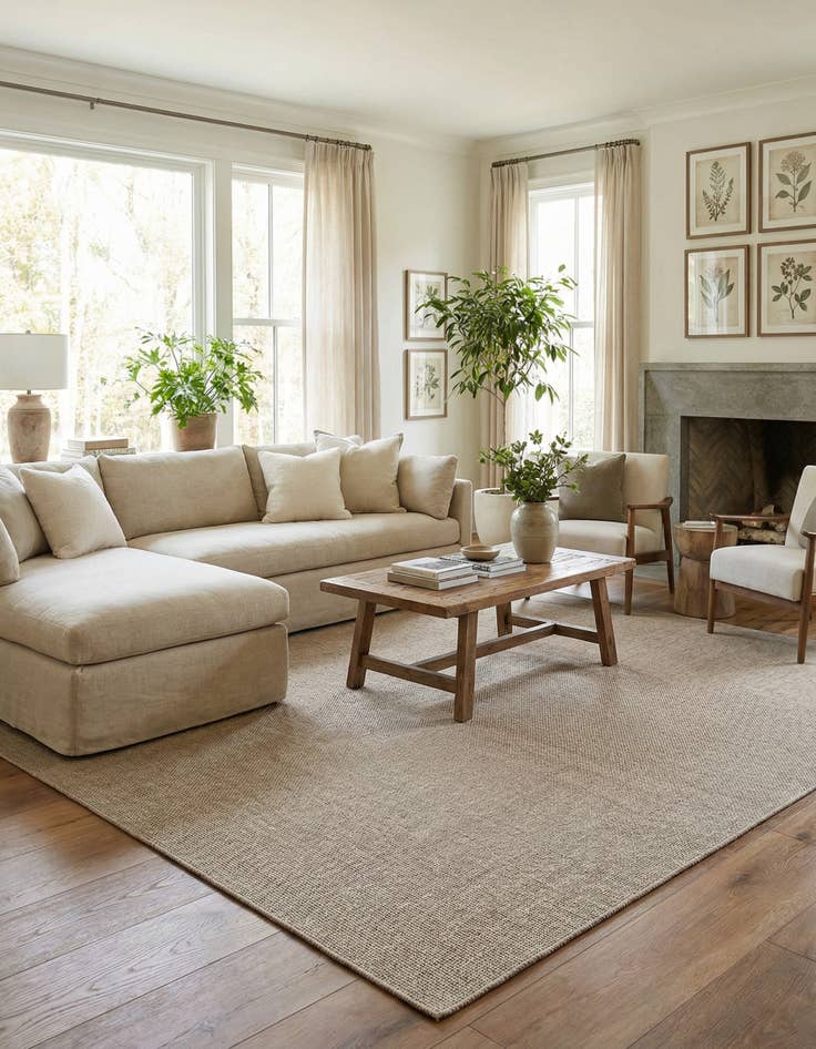 Detail image of 13' x 13'  Washable Solid Indoor / Outdoor Square Rug