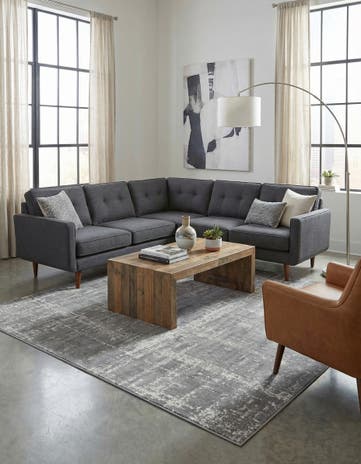 Gray Uptown Lexington Avenue Square Rug