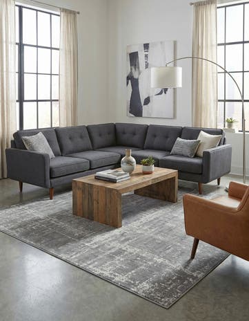 Gray Uptown Lexington Avenue Square Rug