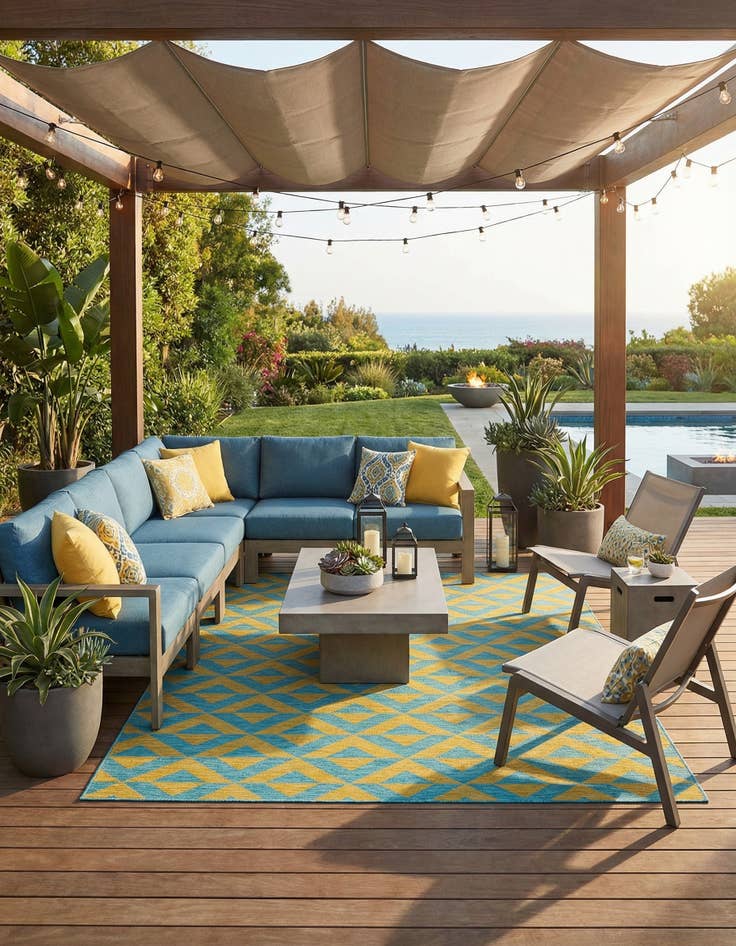 Detail image of  10' 8 x 10' 8  Washable Jill Zarin Napa Indoor / Outdoor Square Rug