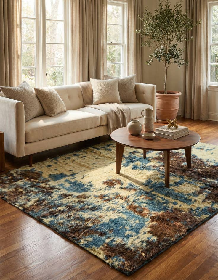 Detail image of  4' 10 x 6' 2  Hand Knotted Darya Wool Rug