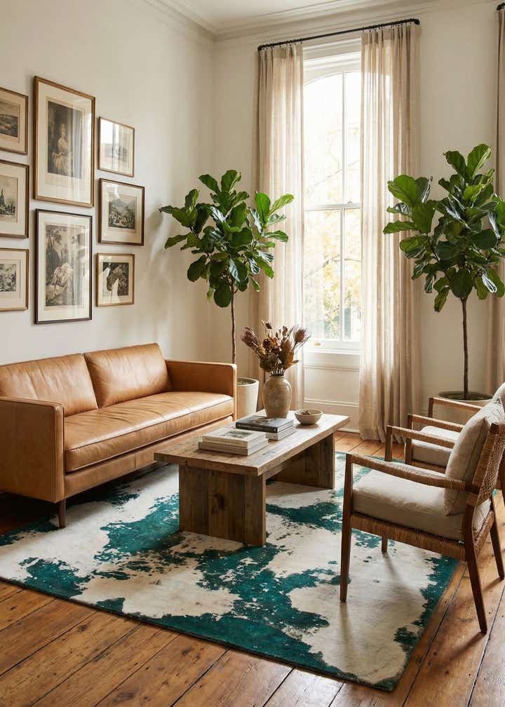 6' 8 x 7' 3 Hand Knotted Ultra Vintage Persian Wool Square Rug