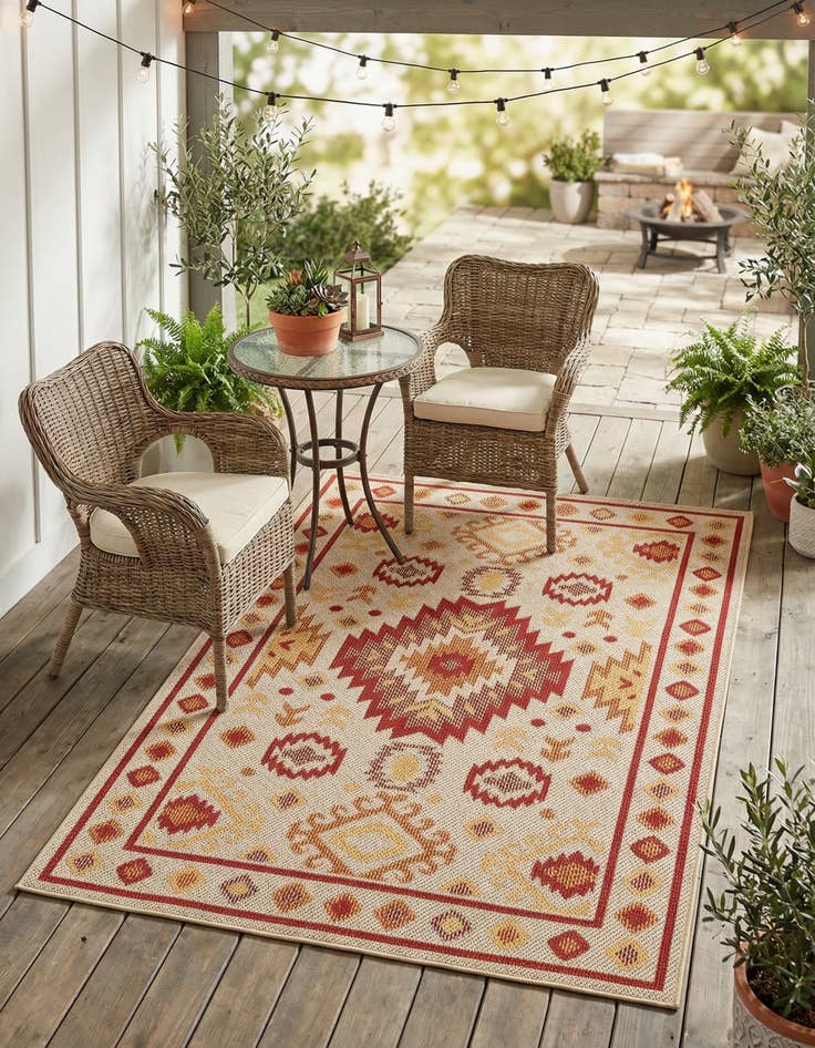 Detail image of 4' x 6'  Washable Baja Indoor / Outdoor Rug