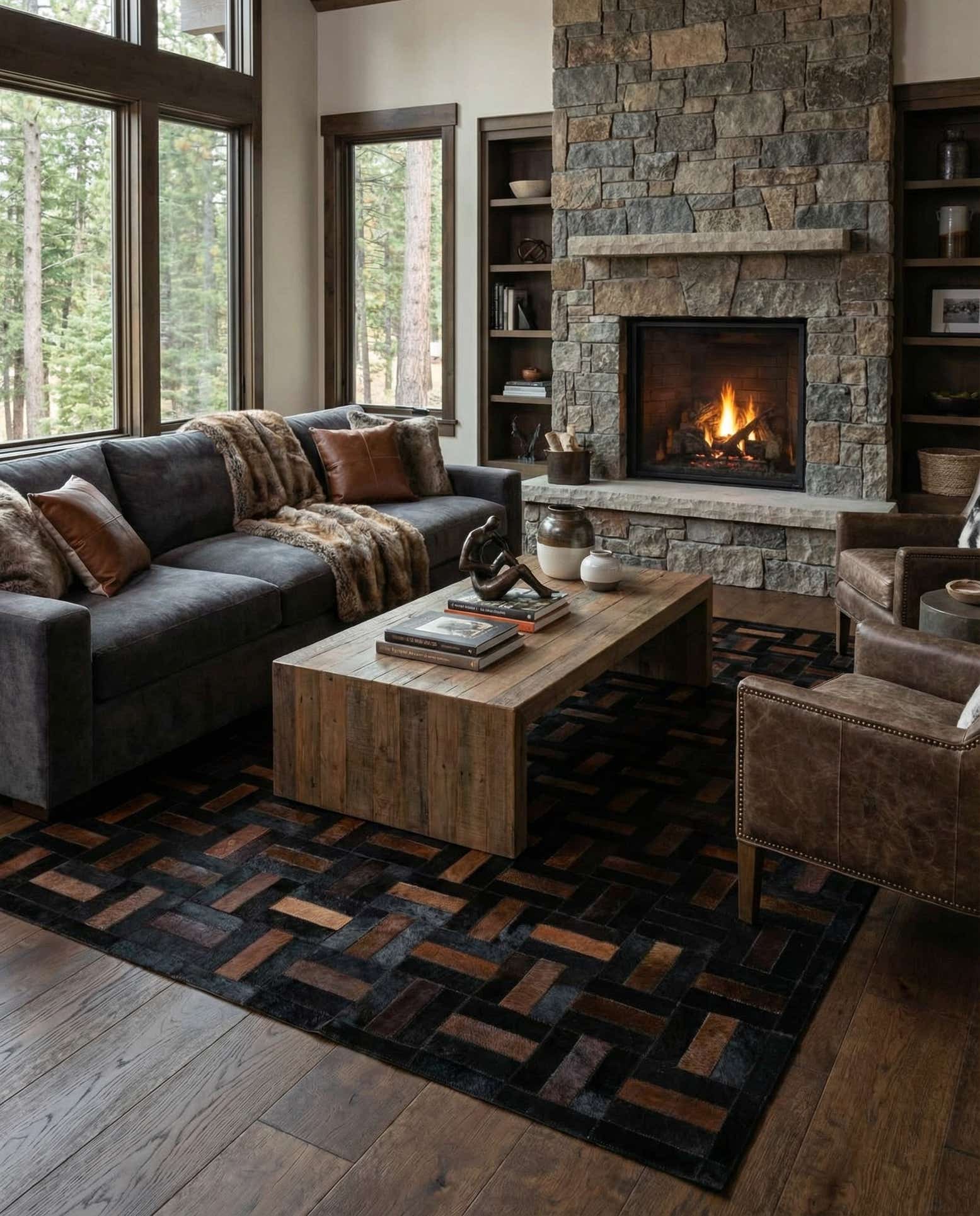 5' 3 x 8' 1 Cowhide - Patchwork Rug