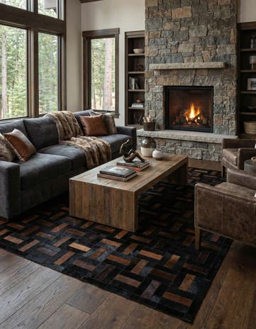 5' 3 x 8' 1 Cowhide - Patchwork Rug