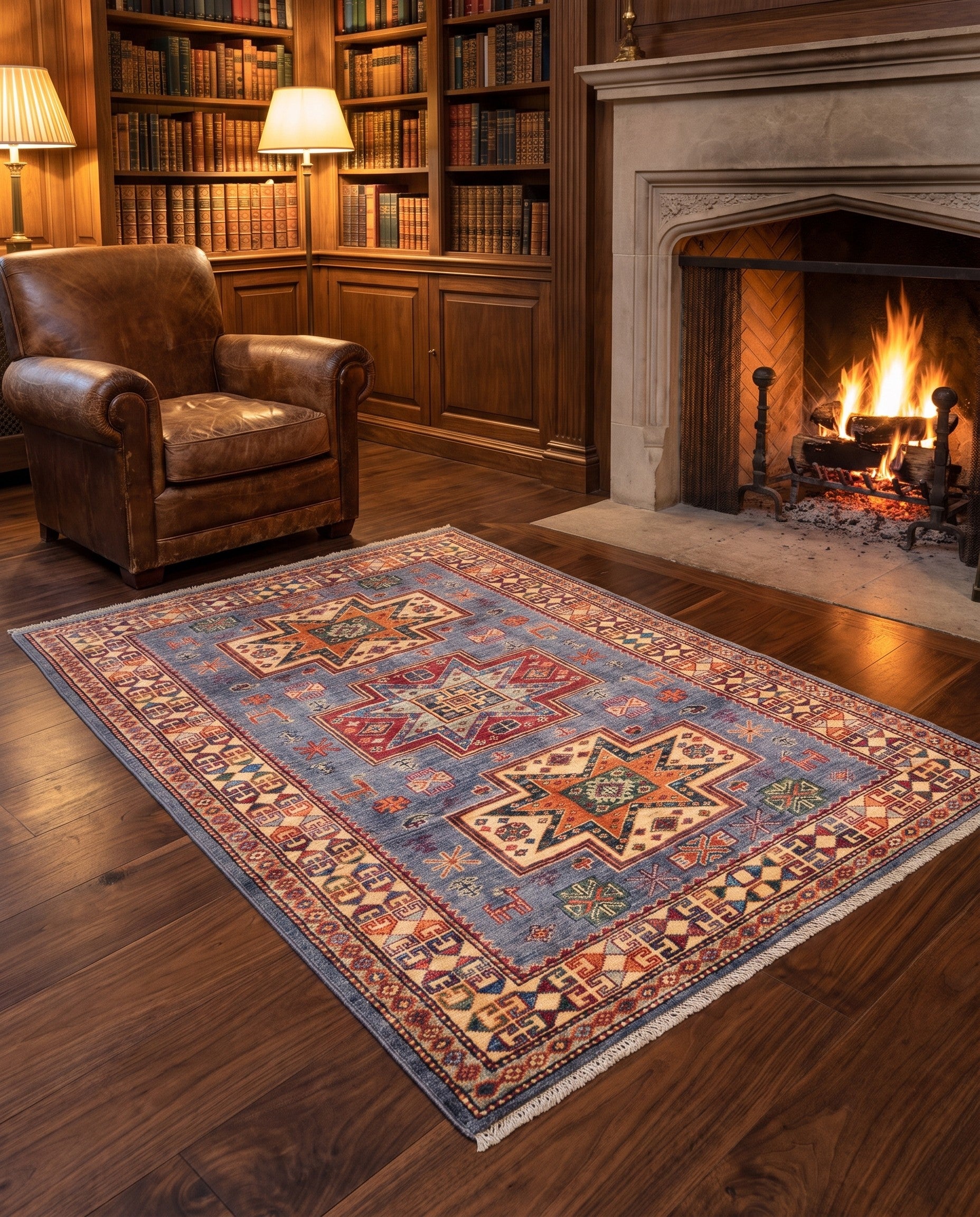 4' 1 x 5' 9 Hand Knotted Kazak Rug