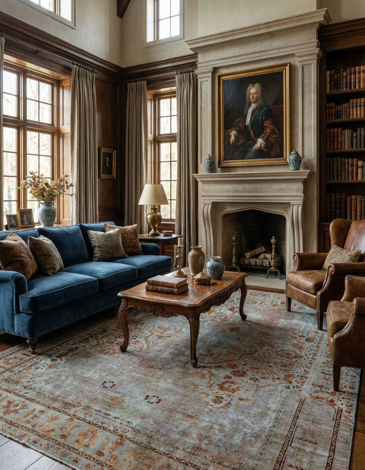 Detail image of 6' 5 x 9' 8 Vintage Royal Wool Rug