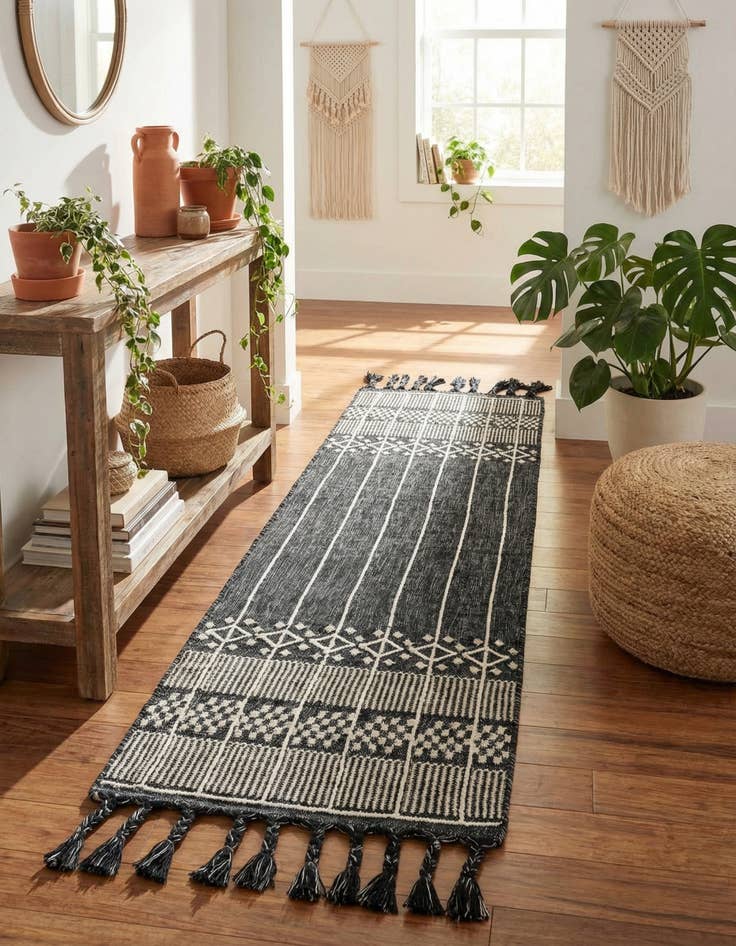 Detail image of 2' 2 x 8' 2  Washable Eco Bohemian Indoor / Outdoor Runner Rug