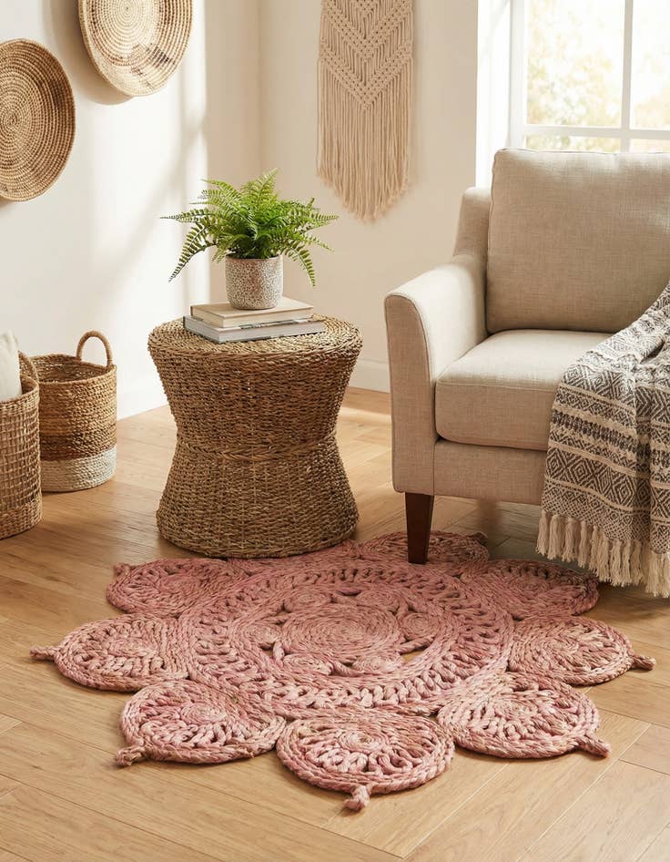 Detail image of  2' x 2'  Hand Braided Jute Round Rug