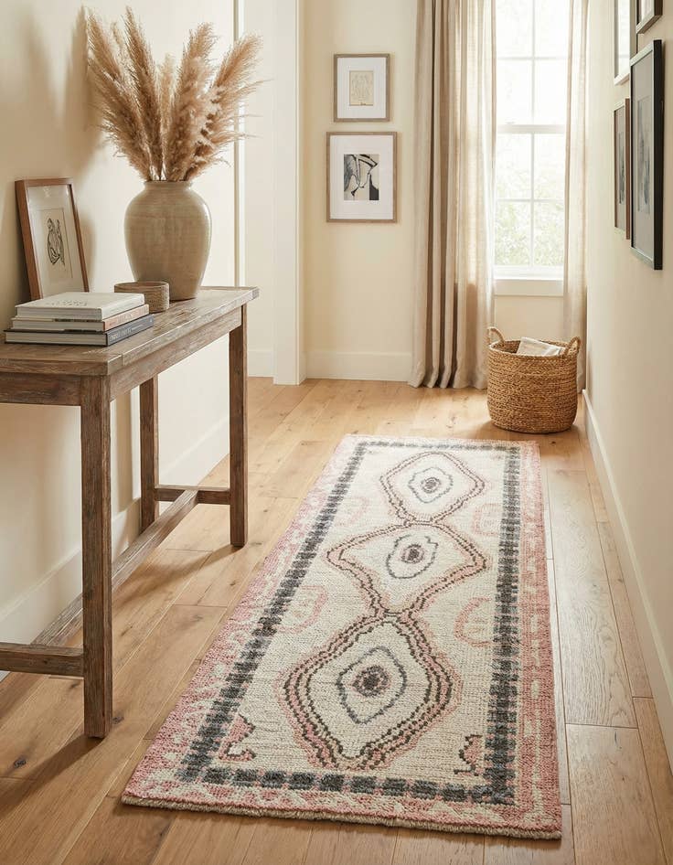 Detail image of 2' 9 x 8'  Hand Knotted Moroccan Wool Runner Rug