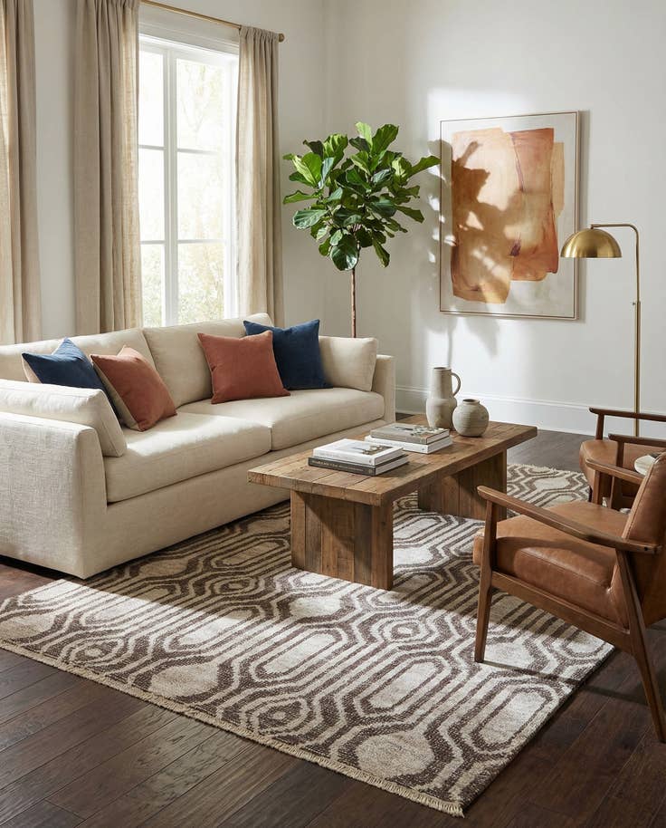 Detail image of 4' 9 x 8' Hand Knotted Darya Rug