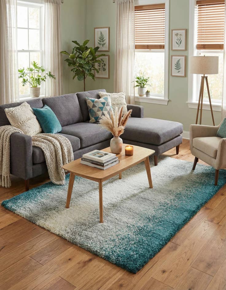 Detail image of 5' 3 x 8' Soft Touch Shag Rug