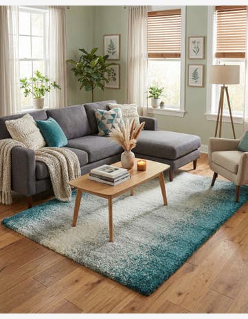 Teal Soft Touch Shag Rug