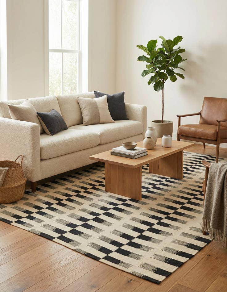 Detail image of 6' x 8'  Hand Woven Kilim Modern Wool Rug