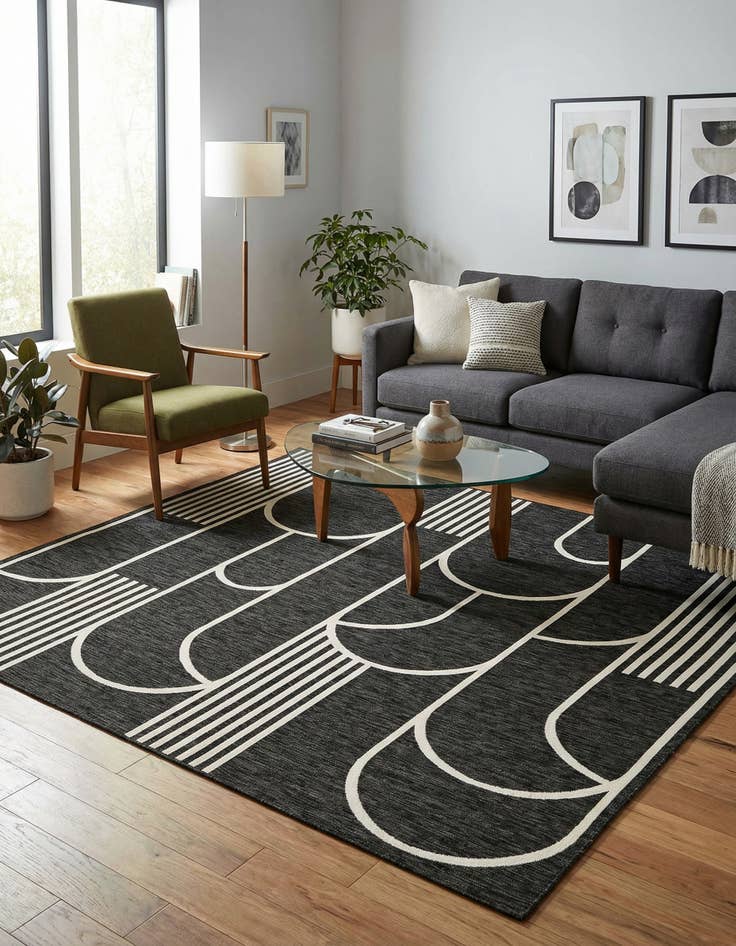 Detail image of  10' x 10'  Washable Modern Indoor / Outdoor Square Rug